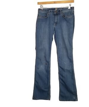 Carhartt WMS SZ 8 TALL Jeans Denim Relaxed Fit Medium Wash Mid Rise PAINT SPOTS
